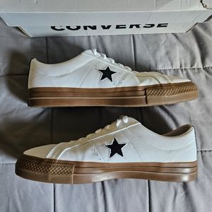 Converse Cons One Star Pro OX White Skate Sneakers Dark Gum Men's 10.5